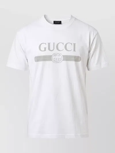 Gucci Cotton Logo-print Short-sleeve T-shirt In White