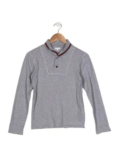 Pre-owned Gucci Kids' Cotton Long Sleeve Polo In Grey