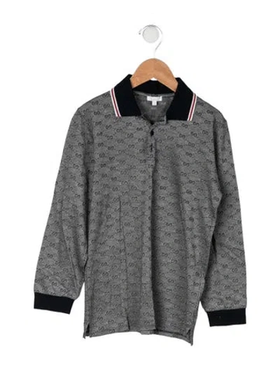 Pre-owned Gucci Kids' Cotton Long Sleeve Polo Shirt In Blue