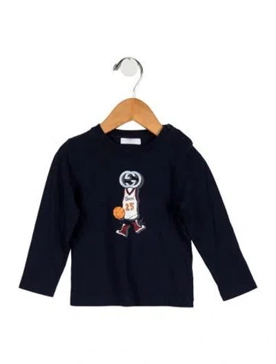 Pre-owned Gucci Babies' Cotton Long Sleeve T Shirt In Blue