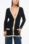 Gucci Cotton Maxi Cardigan With Lurex Detail In Black