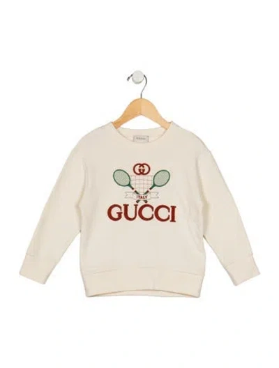 Pre-owned Gucci Babies' Cotton Neutral And Multicolor Patterned Casual Sweatshirt With Embroidery Accents In Neutrals