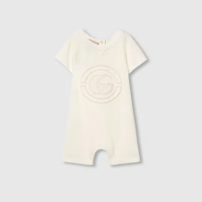 Gucci Babies' Cotton One-piece With Embroidery In White