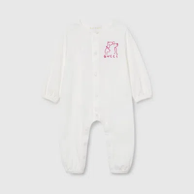 Gucci Babies' Cotton One-piece With Print In White