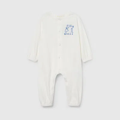 Gucci Babies' Cotton One-piece With Print In White