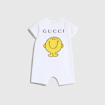 Gucci Babies' Cotton One-piece With Prints In White
