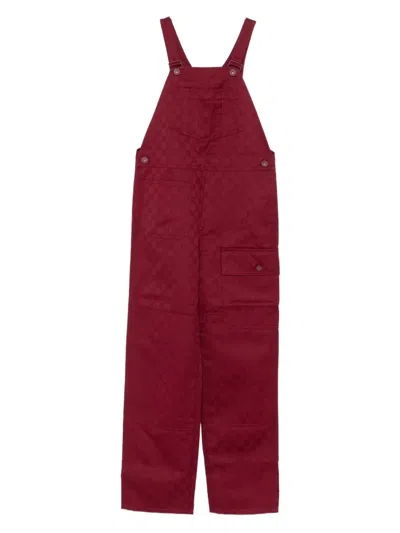 Gucci Kids' Cotton Overalls In Red