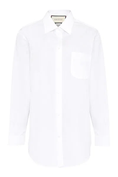 Gucci Cotton Oversize Shirt In White