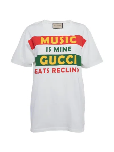 Pre-owned Gucci Cotton Oversized T-shirt In White