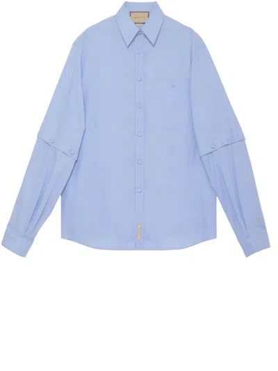Gucci Cotton-oxford Shirt In Blue