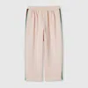 Gucci Cotton Pant With Web In Pink