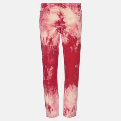 Pre-owned Gucci Cotton Pants 34 In Pink