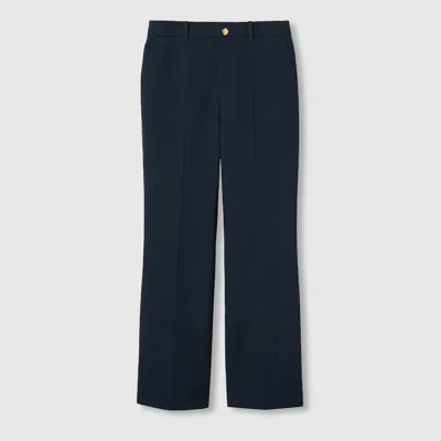 Gucci Cotton Pants With Embroidery In Blue