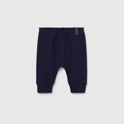 Gucci Babies' Cotton Pants With Web In Blue