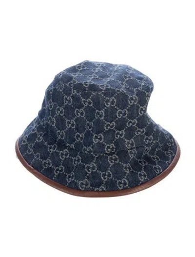 Pre-owned Gucci Cotton Patterned Hat In Blue