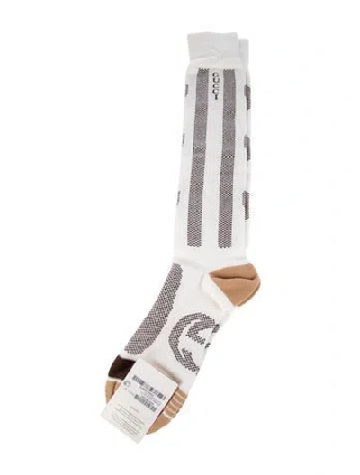 Pre-owned Gucci Cotton Patterned Socks W/tags W/tags In White