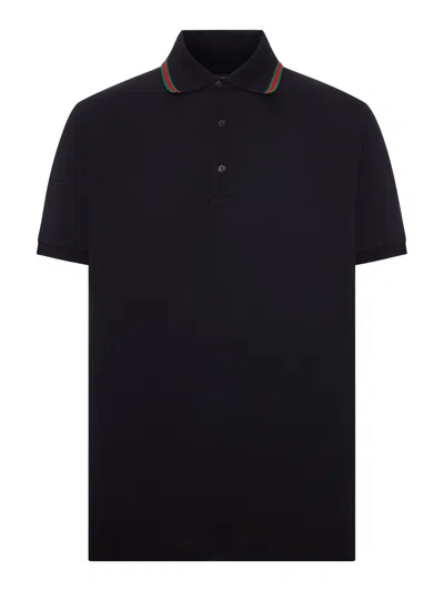 Gucci Cotton Piqué Jersey Polo In Black
