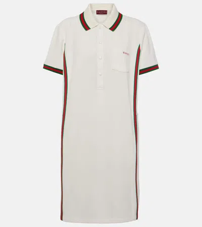 Gucci Cotton Piqué Polo Dress In White