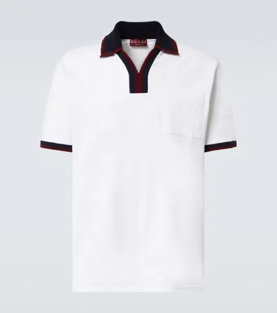 Gucci Polo-collar Cotton T-shirt In White