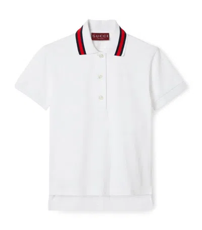 Gucci Womens Off White Mc Stripe-collar Slim-fit Cotton-piqué Polo Shirt