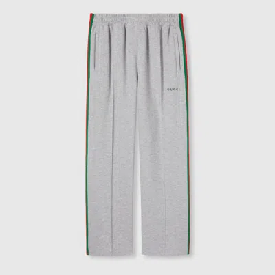 Gucci Cotton Piquet Double Sportswear Pant In Gray