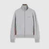 Gucci Cotton Piquet Double Zip Jacket In Gray