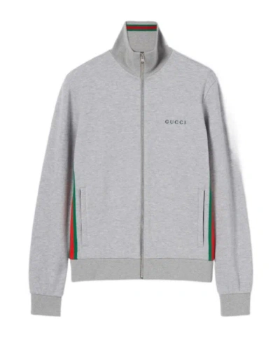 GUCCI GUCCI LOGO EMBROIDERED ZIP-UP JACKET