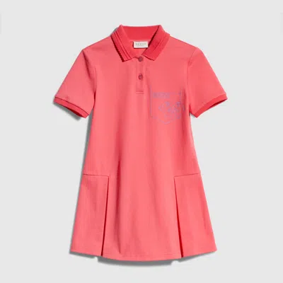 Gucci Kids' Cotton Piquet Dress In Red
