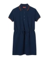 Gucci Cotton Piquet Polo Dress With Web In Blue