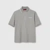Gucci Cotton Piquet Polo Shirt In Gray
