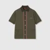 Gucci Cotton Piquet Polo Shirt With Embroidery In Green