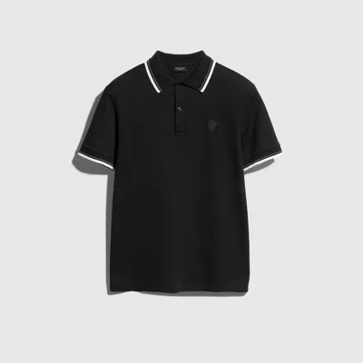 Gucci Cotton Piquet Polo Shirt With Embroidery In Black