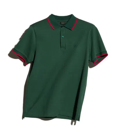 Gucci Cotton Piquet Polo Shirt With Embroidery In Multi