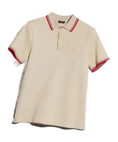 Gucci Cotton Piquet Polo Shirt With Embroidery In Neutral
