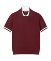 Gucci Cotton Piquet Polo Shirt With Intarsia In Burgundy