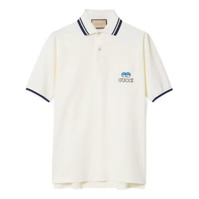 Gucci Cotton Piquet Polo T-shirt With Embroidery 'off White'