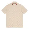 Gucci Cotton Piquet Polo With Gg 'ivory' In Neutral