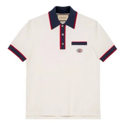 Gucci Cotton Piquet Polo With Interlocking G 'off-white'