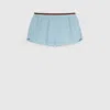 Gucci Cotton Piquet Shorts With Web In Blue