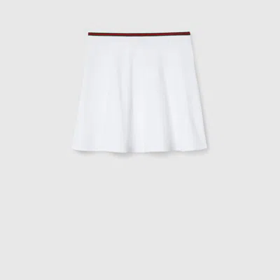 GUCCI GUCCI COTTON PIQUET SKIRT WITH WEB