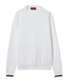 Gucci Cotton Piquet Sweater With Web In White