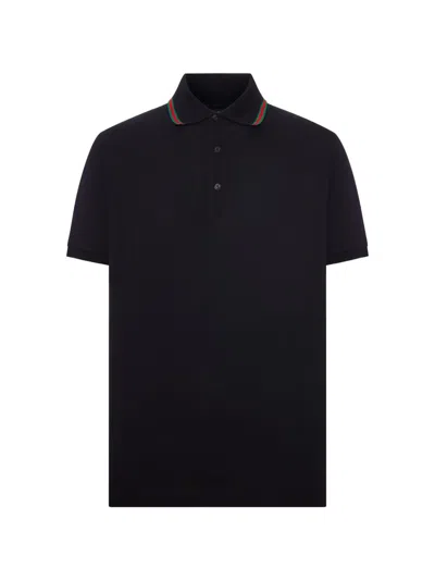 Gucci Cotton Polo Shirt In Black