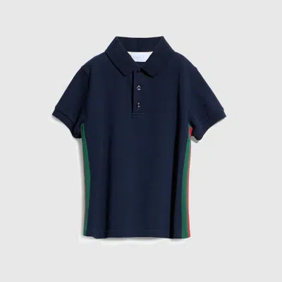 Gucci Cotton Polo Shirt In Blue