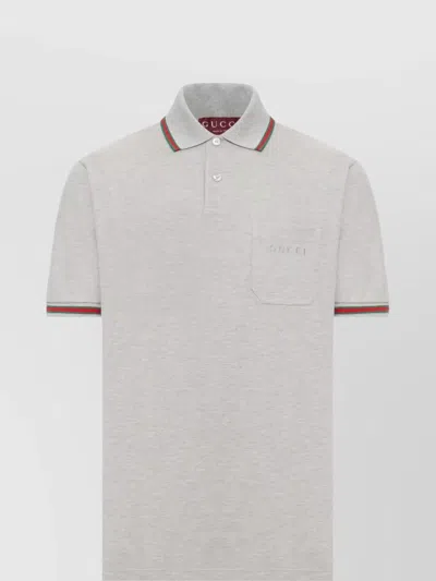 GUCCI COTTON POLO SHIRT FEATURING WEB DETAIL