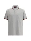 Gucci Grey Polo Shirt With Web Details And Logo Lettering On The Front In Wool Blend Man In Gray