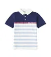 Gucci Cotton Polo Shirt In Navy/red/mix
