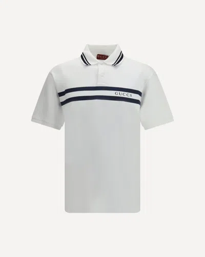 Gucci Cotton Polo Shirt In White