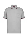Gucci Cotton Polo Shirt Featuring Web Detail In Gray
