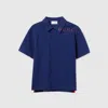 Gucci Cotton Polo Shirt With Print In Blue