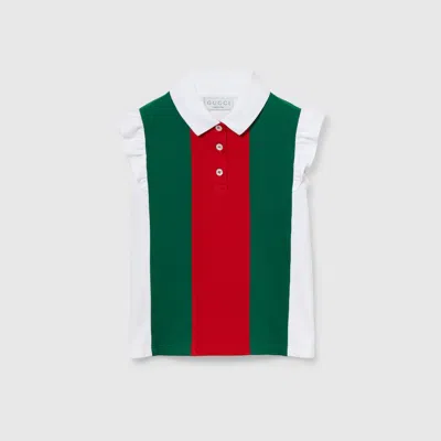 GUCCI COTTON POLO SHIRT WITH WEB